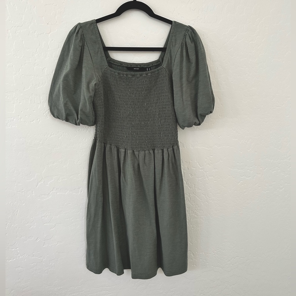 Vero Moda puff sleeve smocked dress